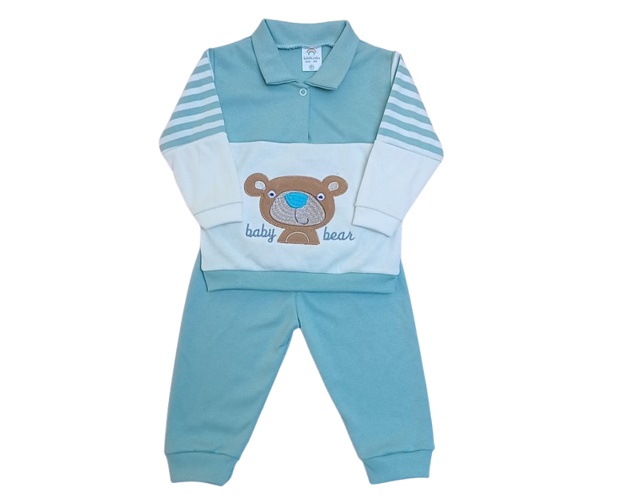 Conjunto Bebelezinha Bebe Masculino Suedine Botões