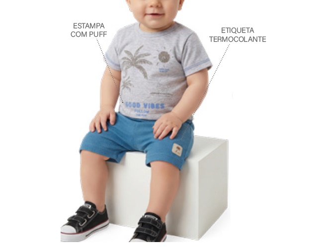 Conjunto Ralakids Bebe Masculino Manga Curta Malha