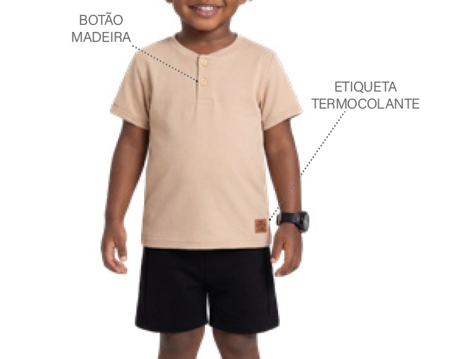Conjunto Ralakids Primeiros Passos Masculino Manga Curta Malha Piquet