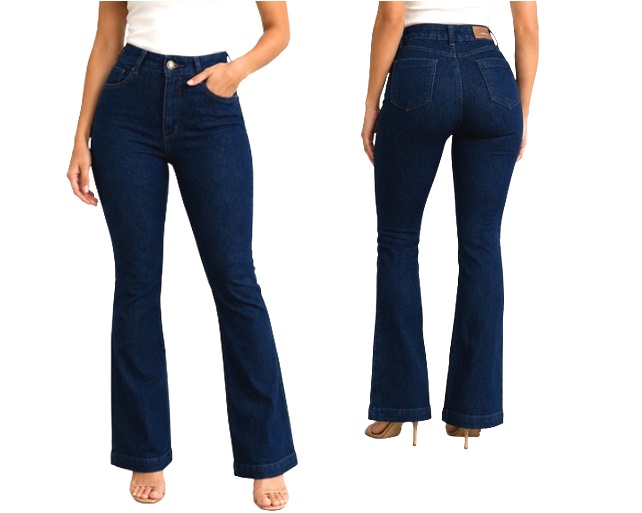 Calça Vivlon Adulto Feminina Jeans Lycra Flare