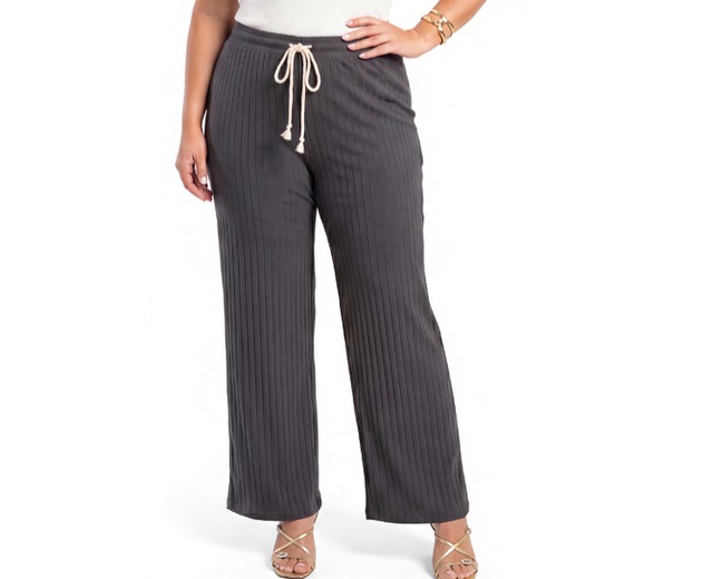 Calça Bstar Adulto Extra Grande Feminina Viscolycra Canelada Pantalona
