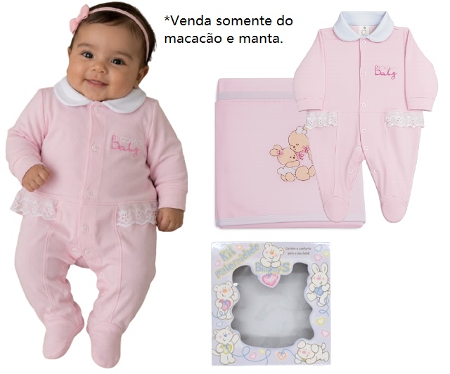 Saída-maternidade Bloomys Bebe Feminino Suedine 2pçs