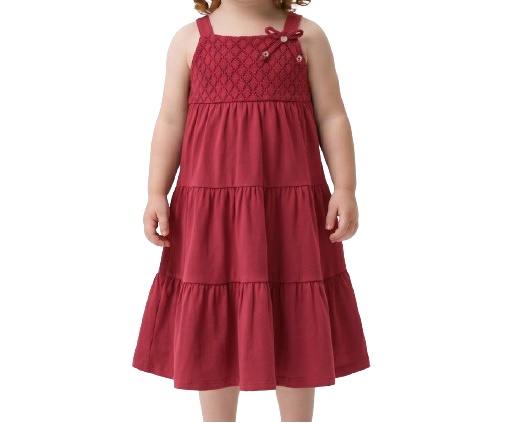 Vestido Dila Infantil Alça Cotton Renda