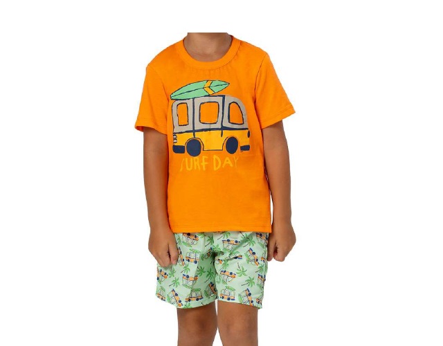 Conjunto Trin Infantil Masculino Manga Curta Malha