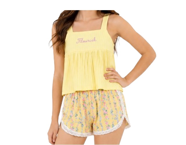 Conjunto Lecimar Juvenil Feminino Regata Canelada Cropped Short