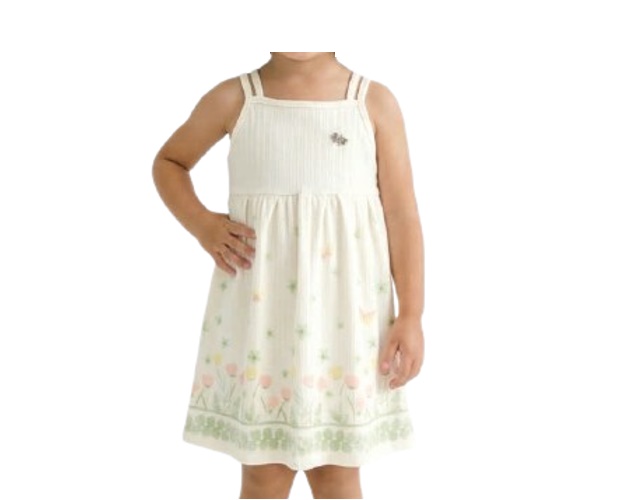 Vestido Lecimar Primeiros Passos Alça Malha Canelada