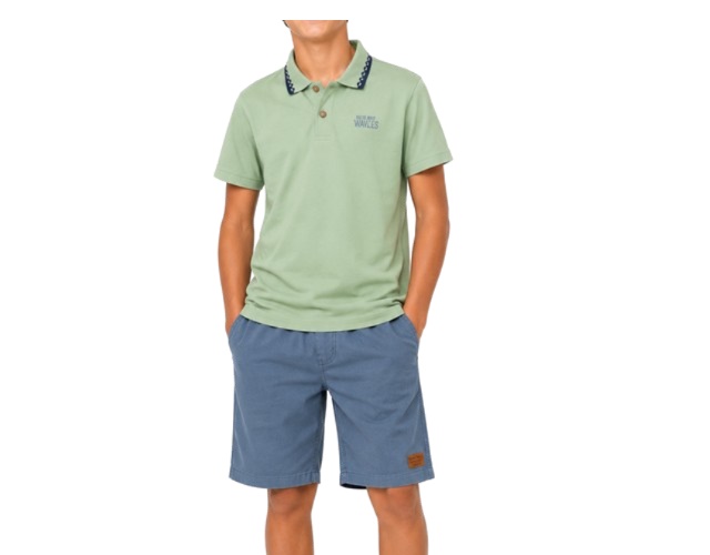 Conjunto Lecimar Juvenil Masculino Manga Curta Malha Trabalhada