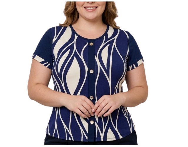 Blusa Armando Adulto Extra Grande Feminina Manga Curta Viscolycra Estampada