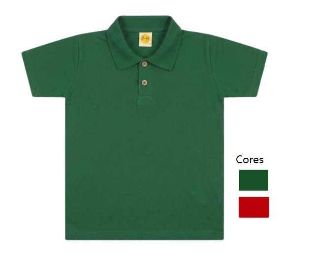 Polo Jaki Infantil Masculino Manga Curta Malha Botões