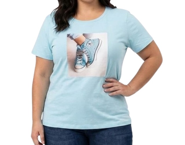 Blusa Sobmedida Adulto Extra Grande Feminina Manga Curta Viscolycra