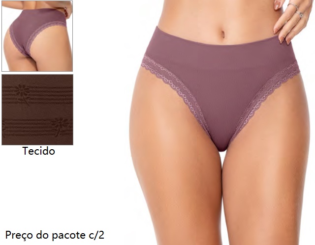 Tanga Zeerucci Adulto Poliamida Renda S/costura (c/2)