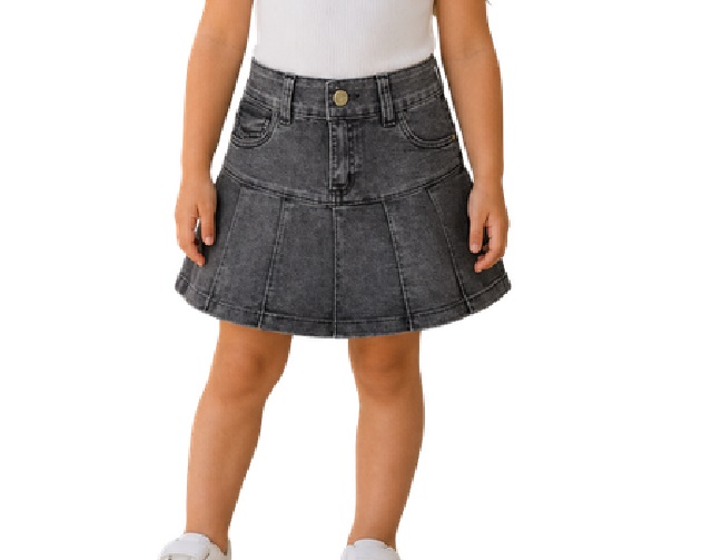 Saia Nacional Infantil Jeans Black Lycra