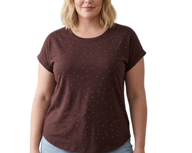 Blusa 7linhas Adulto Extra Grande Feminina Manga Japonesa Viscolycra Strass