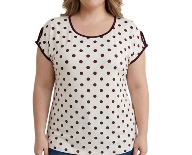 Blusa Ita Adulto Extra Grande Feminina Manga Curta Poliéster Estampada