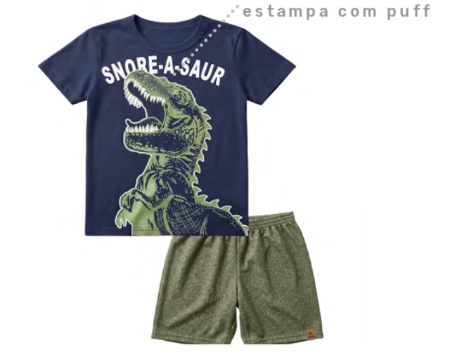 Conjunto Pegalegal Infantil Masculino Manga Curta Malha