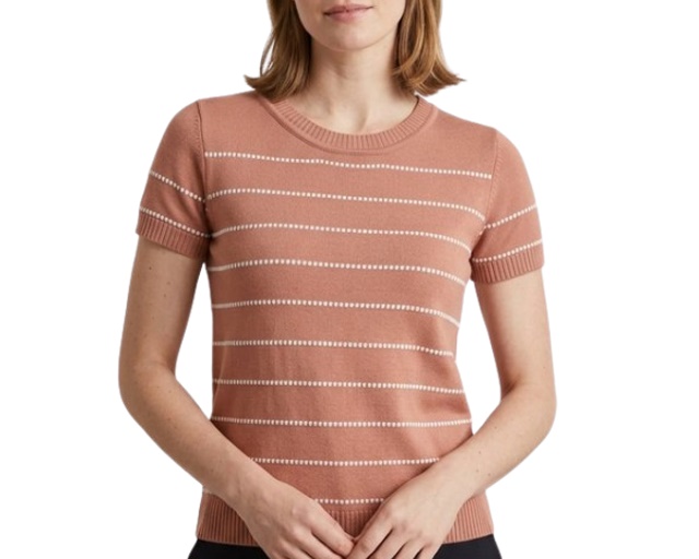 Blusa Zidara Adulto Feminina Manga Curta Acrílico Listrada