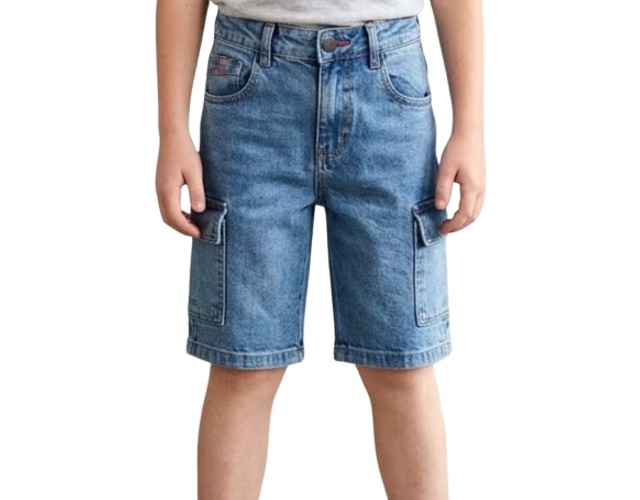 Bermuda Perbol Infantil Masculina Jeans Bolso Cargo