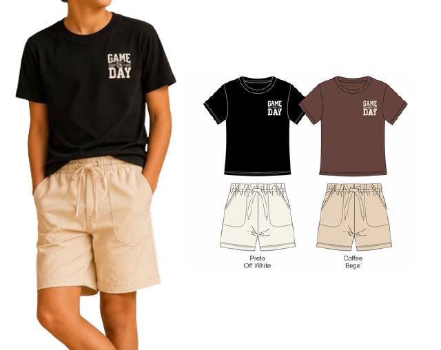 Conjunto Dfteen Juvenil Masculino Manga Curta Malha