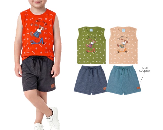 Conjunto Wilbertex Primeiros Passos Masculino Regata Machão Malha