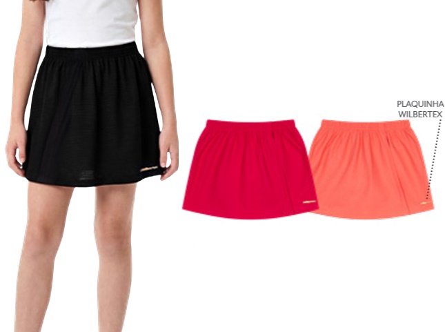 Short-saia Wilbertex Juvenil Feminina Malha Waffle