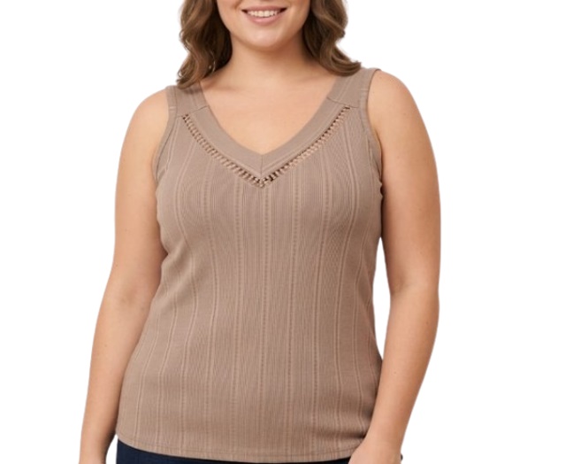 Blusa Vestbem Adulto Extra Grande Feminina Regata Poliéster Trabalhada