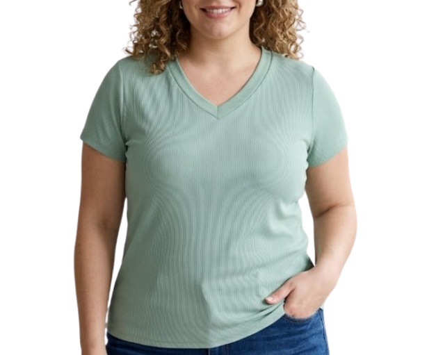 Blusa Vestbem Adulto Extra Grande Feminina Manga Curta Poliéster Canelada