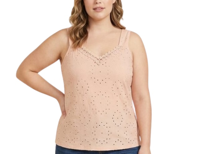 Blusa 7linhas Adulto Extra Grande Feminina Regata Poliéster Lese Guipir