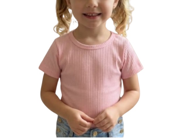 Blusa Pimentinha Primeiros Passos Feminina Manga Curta Malha Canelada