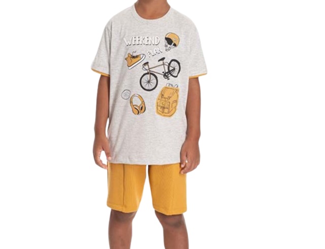 Conjunto Pimentinha Infantil Masculino Manga Curta Malha