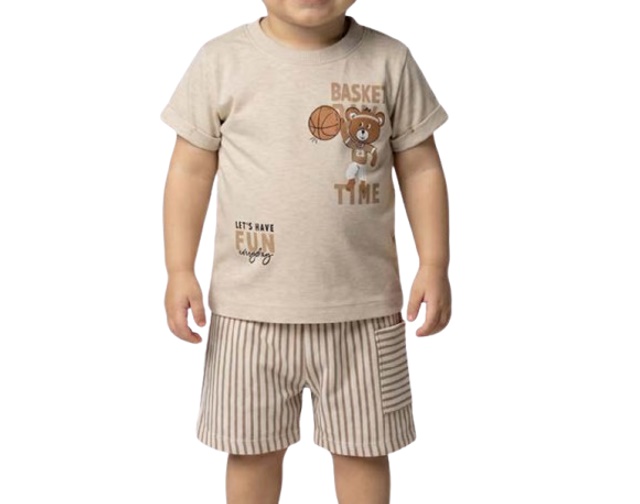 Conjunto Pimentinha Bebe Masculino Manga Curta Malha