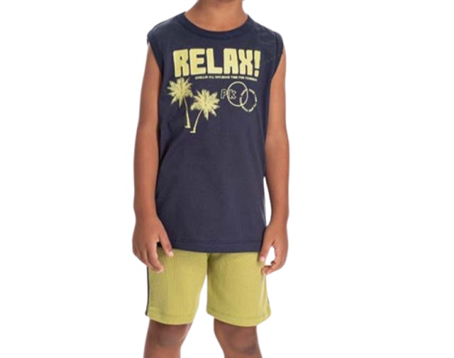 Conjunto Pimentinha Infantil Masculino Regata Machão Malha