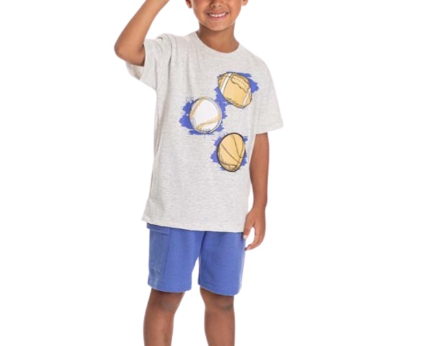 Conjunto Pimentinha Infantil Masculino Manga Curta Malha