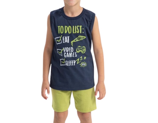 Conjunto Fashionk Infantil Masculino Regata Machão Malha