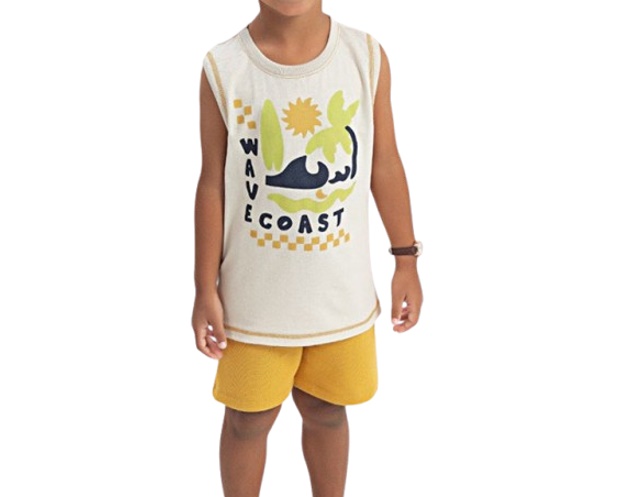 Conjunto Fashionk Infantil Masculino Regata Machão Malha