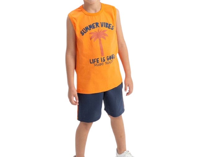 Conjunto Fashionk Infantil Masculino Regata Machão Malha