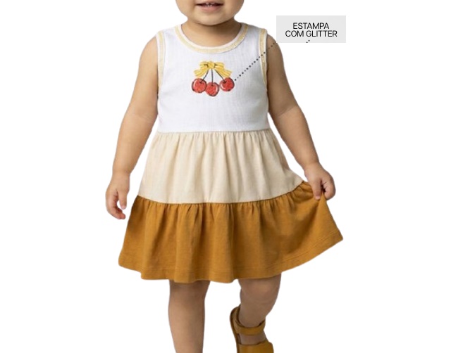 Vestido Fashionk Bebe Regata Malha