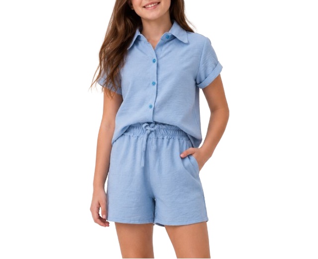 Conjunto Lulian Juvenil Feminino Manga Curta Duna Short