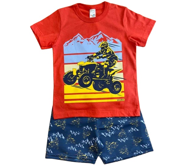 Conjunto Shumakids Infantil Masculino Manga Curta Malha