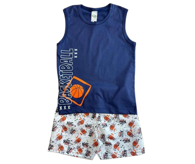 Conjunto Shumakids Infantil Masculino Regata Malha