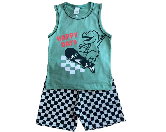 Conjunto Shumakids Infantil Masculino Regata Malha