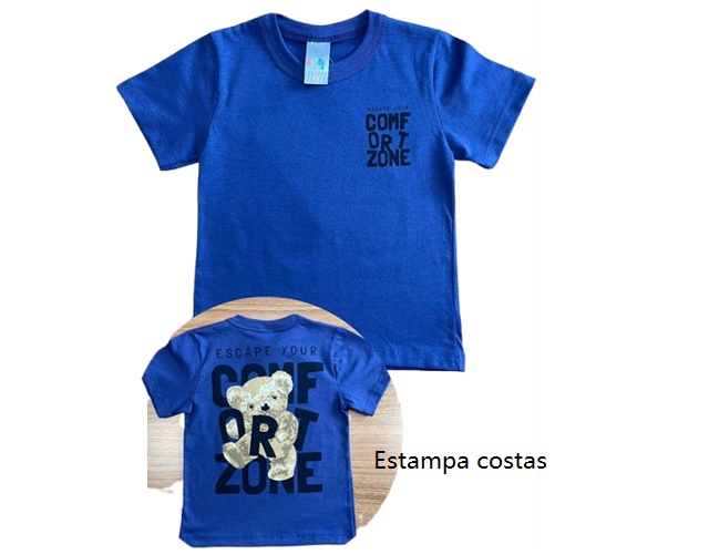 Camiseta Shumakids Primeiros Passos Masculina Manga Curta Malha