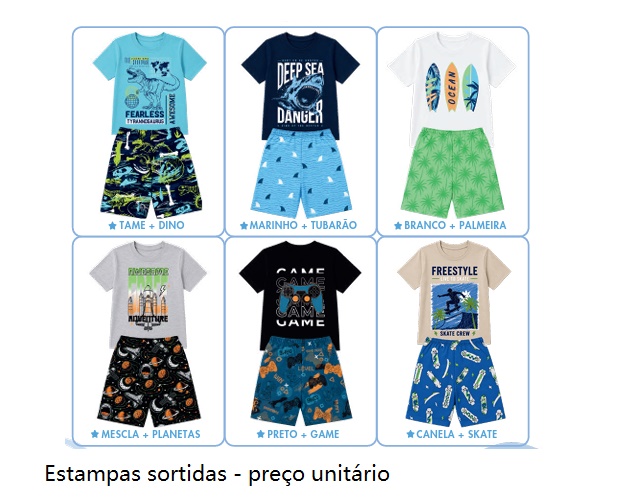 Conjunto Kappes Infantil Masculino Manga Curta Malha