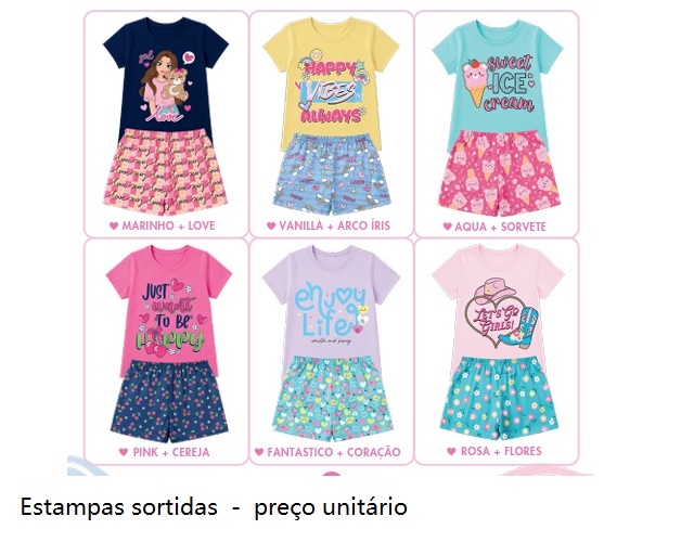Conjunto Kappes Juvenil Feminino Manga Curta Cotton Short