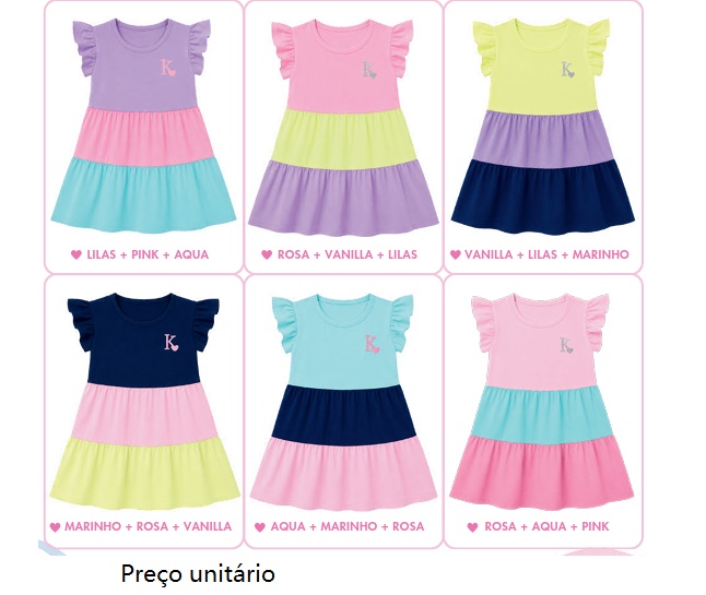 Vestido Kappes Infantil Manga Japonesa Cotton 3marias