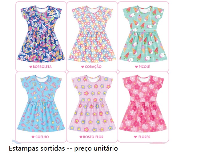 Vestido Kappes Infantil Manga Japonesa Liganete Estampado