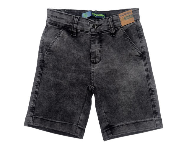 Bermuda Nacional Infantil Masculina Jeans Black Lycra