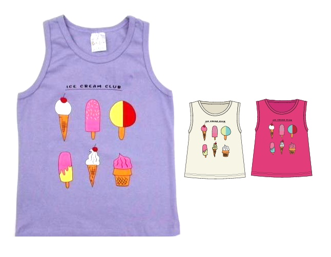 Blusa Catolele Infantil Feminina Regata Cotton