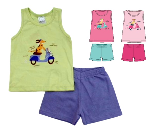 Conjunto Catolele Primeiros Passos Feminino Regata Cotton Short