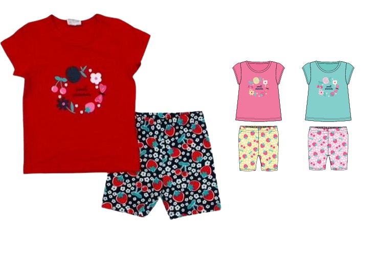 Conjunto Catolele Primeiros Passos Feminino Manga Curta Cotton Bermuda