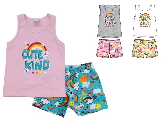 Conjunto Catolele Infantil Feminino Regata Cotton Short
